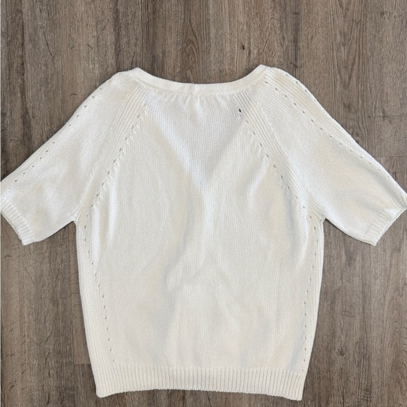 St. John Sport • V-Neck Short Sleeve Knit Cardigan - Picture 8 of 12